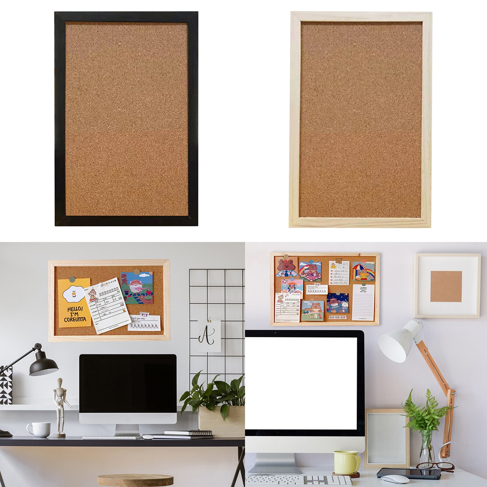 1 Pack Pin Board Hexagon Cork Board, Wooden Framed Bulletin Board, Decorative Bulletin Board for Office, School & Home