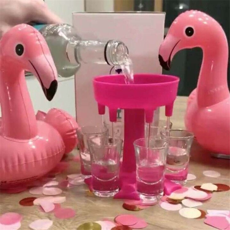 Dispenser For Filling Liquids Shots Dispenser Multiple 6 Shot Dispenser Bar Shot Dispense Dispenser with 6 Acrylic Cups