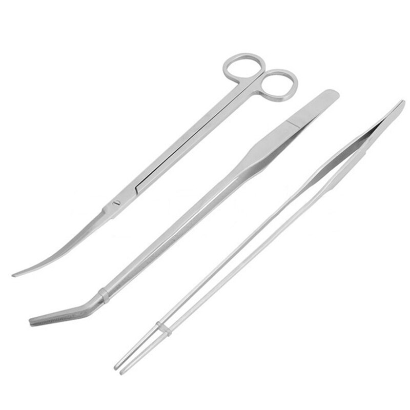 3/5pcs Aquarium Tank Tools Kit Aquascaping Fish Tank Aquatic Plants Long Tweezers Scissors Stainless Steel Maintenance Tools: Tool kit 02