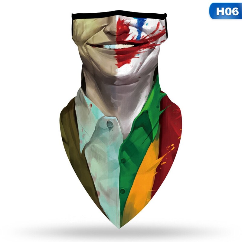 Halloween Party 3D Print Balaclava Magic Scarf Balaclava Outdoor Cycling Driving Bandana Fishing Hiking Face Mask Neck Cover: H06