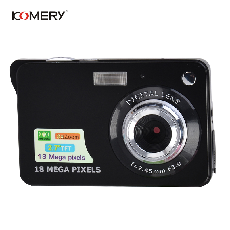 KOMERY Original Digital Camera 2.7 Inch TFT Screen CMOS 5.0MP Anti-shake 8X Digital Zoom 1800w Pixel Video Camera Selfie camera