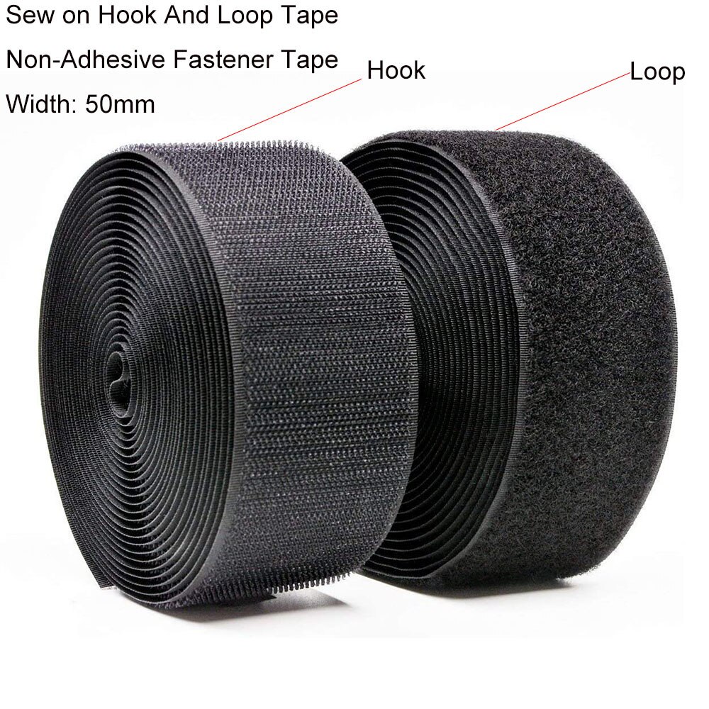 5Meter 50Mm Naai Op Klittenband Tape Niet-klevende Sluiting Tape Terug Nylon Strips Stof Fastener naaien Accessoires