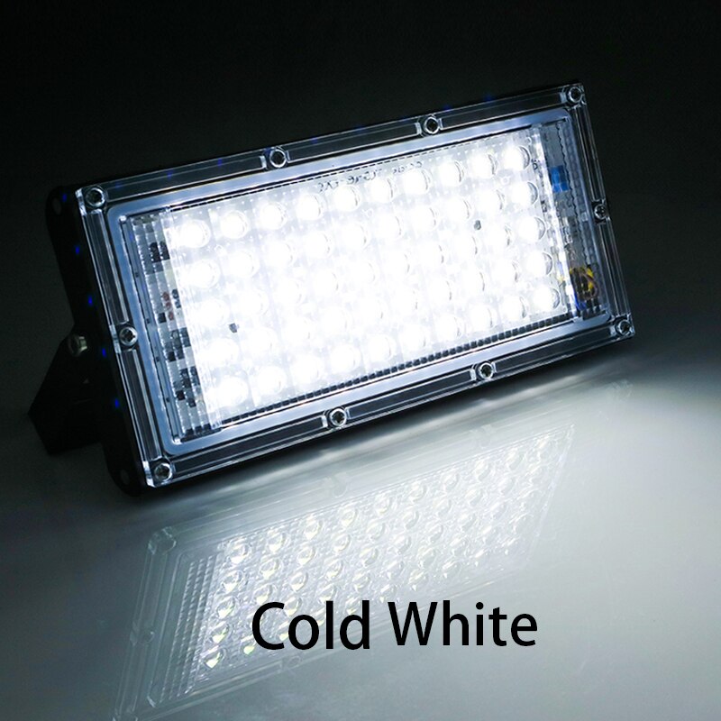 Led valonheitin 30w 50w 100w 220v valonheitin streetip 65 vedenpitävä ulkoseinä heijastin valaistus puutarha neliö spotlighted: Kylmä valkoinen / 50w 220v / 6 kpl