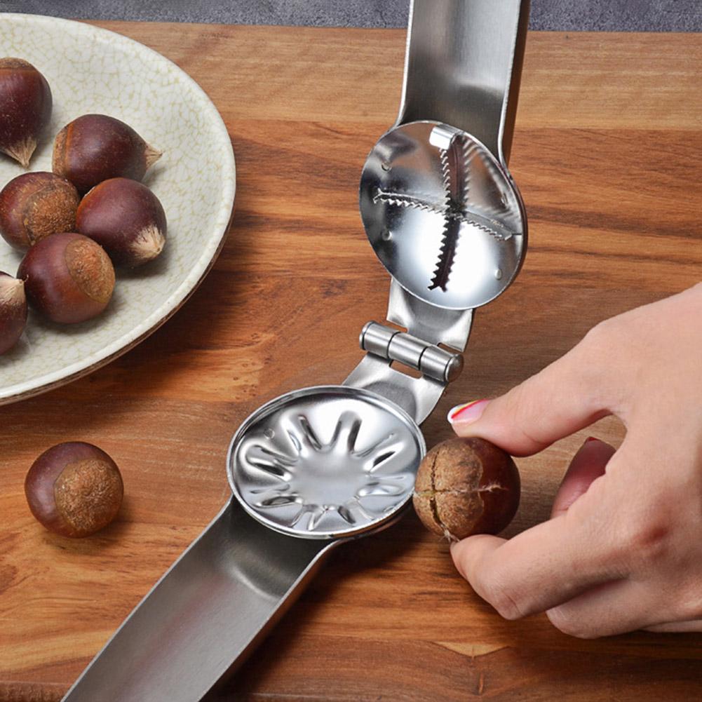 Stainless Steel 2 in 1 Quick Chestnut Clip Walnut Pliers Metal NutCracker Sheller Nut Opener Kitchen Tools Cutter Gadgets