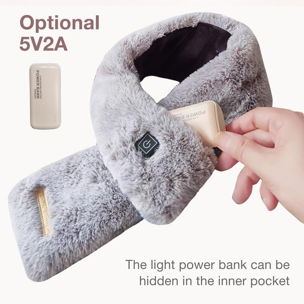 Bufanda calefactable chal de calor USB impermeable abrigo de cuello eléctrico cálido