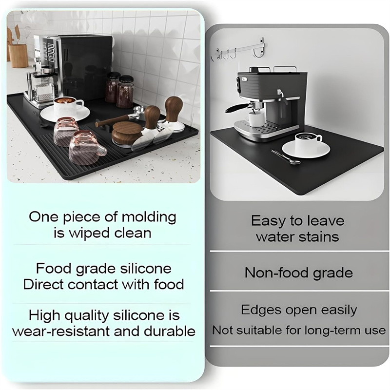 3 in 1 Silicone Coffee Mat with Tamper Pad Durable Non-Slip Coffee Espresso Machine Mat Durable Coffee Bar Mat Pad JAF273