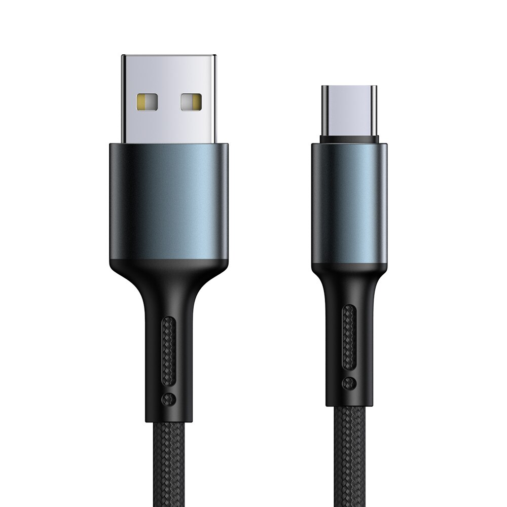 Câble USB de Type C pour recharge rapide et transfert de données, cordon de 2m/3m, compatible avec Samsung A51, A71, Huawei P30 Lite, Mate, Xiaomi Redmi Note 8, 9, 10: Black / 1m