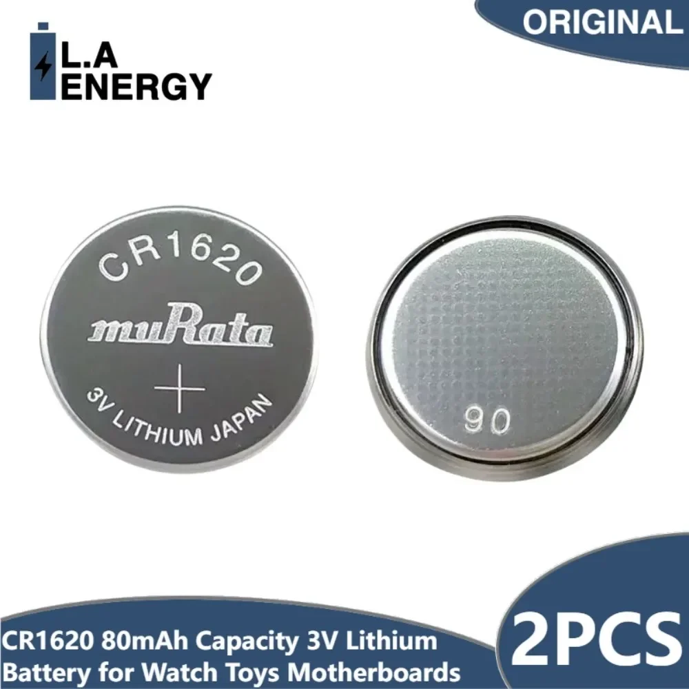 2 peças cr1620 80mah capacidade 3v bateria de lítio lm1620 br1620 ecr1620 kcr1620 cr 1620 5009lc células tipo moeda relógio brinquedos baterias
