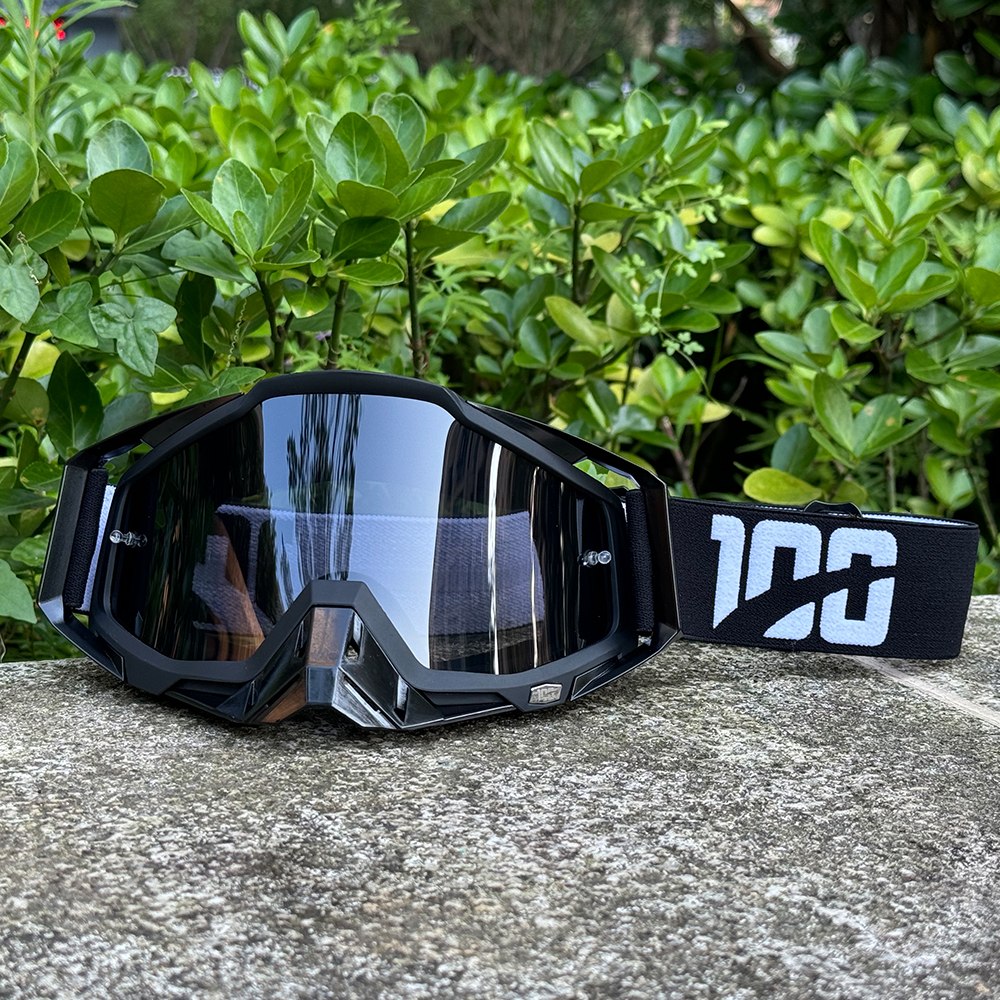 Motocrossglasögon motorcykelglasögon mask vindtät uv-skydd utomhus mtb klättring cykling sport skoter skidglasögon: Rosa