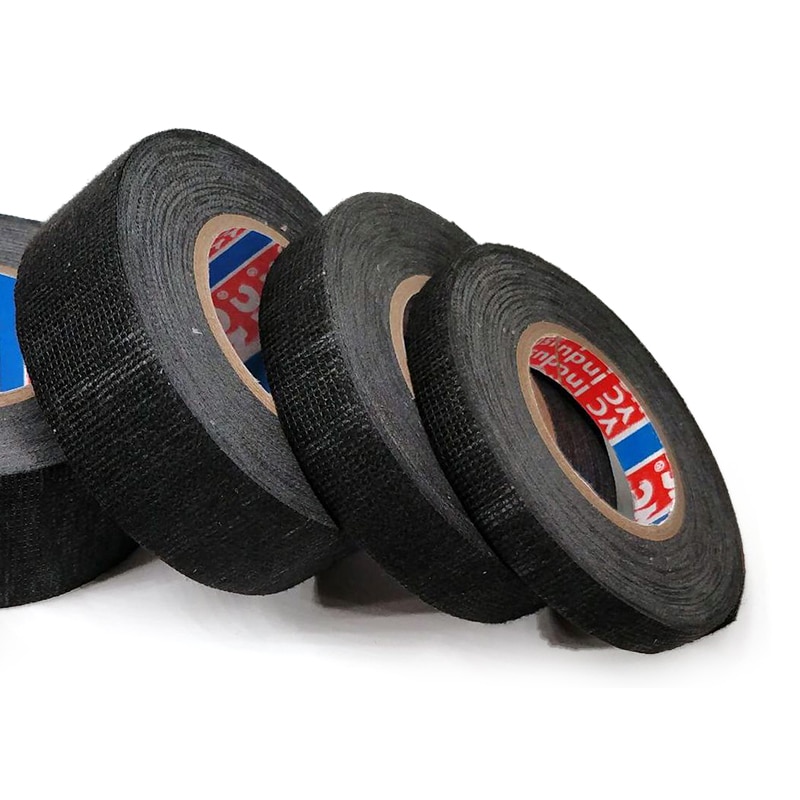 9/15/19/25MM Heat-resistant Adhesive Cloth Fabric Tape For Automotive Cable Tape Harness Wiring Loom Electrical Heat Tape 15M