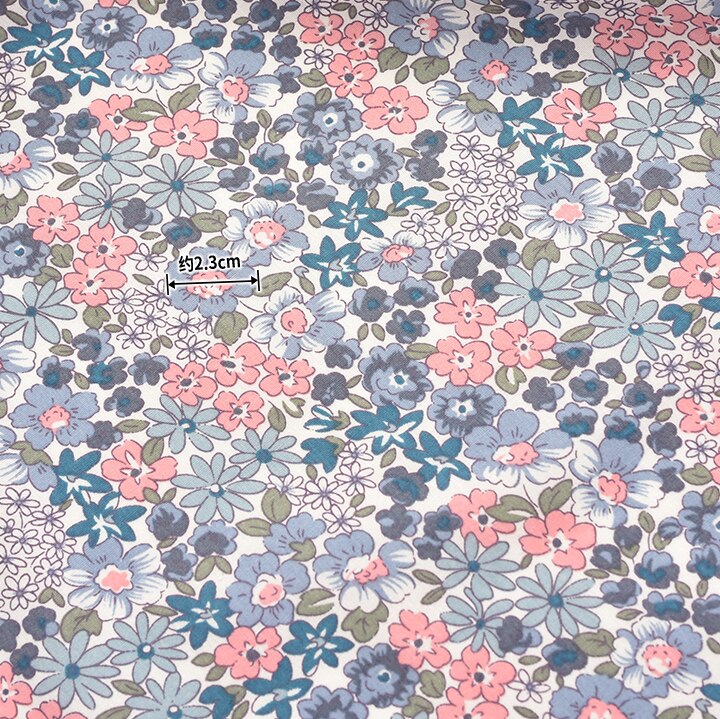 140x50cm Pastoral Floral Twill Cotton poplin Fabric DIY Children's Wear Cloth Make Bedding Quilt Decoration Home 160-180g/m