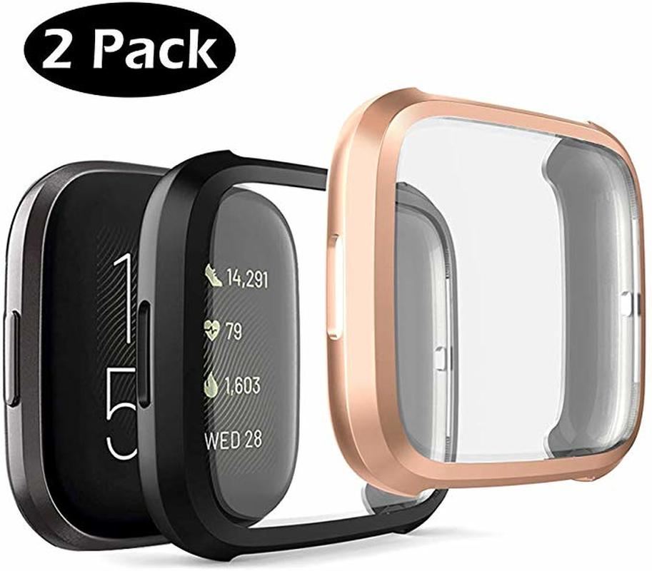 2pack Soft Tpu Case for Fitbit Versa 2 versa Band Waterproof Watch Shell Cover Screen Protector for Fitbit Versa 2