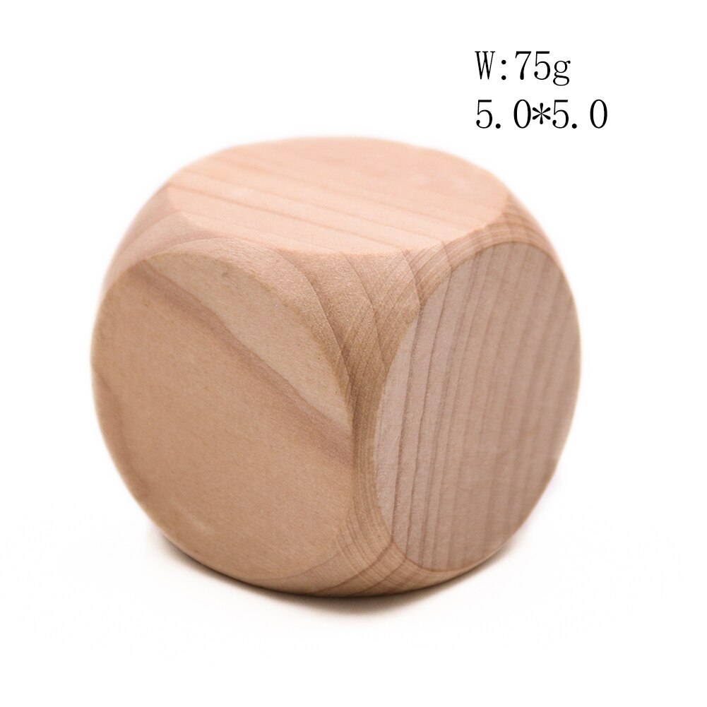 Dados de madera en blanco para manualidades, juguetes de bricolaje con impresión, Chico, , entretenimiento familiar, 6 lados, 30-60mm, 1 Uds.