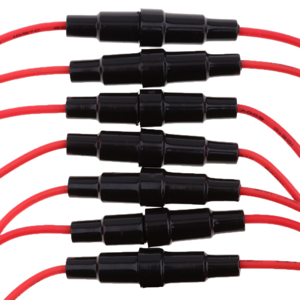 10 Uds. 220v ATC portafusibles en línea/ATO Car ATV adaptador de fusible de vidrio resistente al agua de soplado rápido con cable de 22 AWG XF30