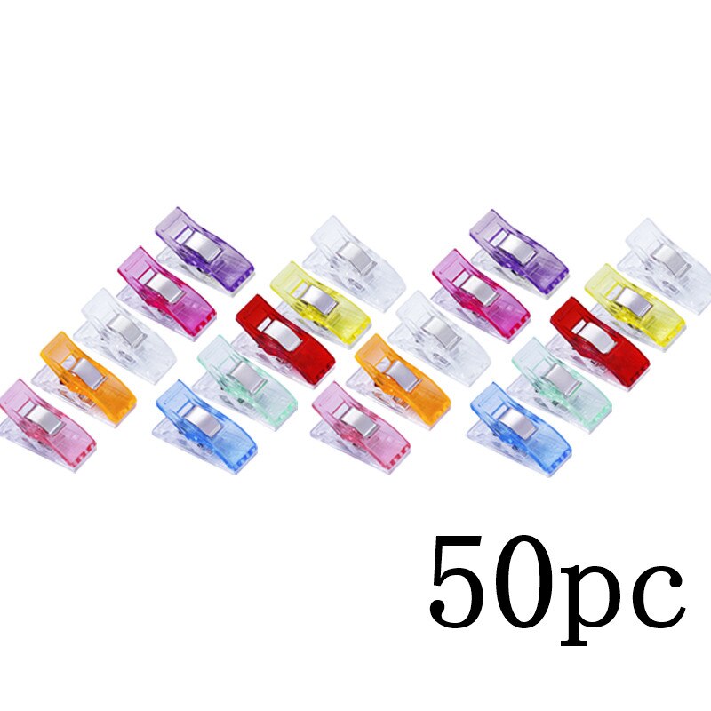 50 pcs Plastic Patchwork Sewing Clips Fabric Quilting Binding Clips Holder Sewing Accessory Garment Clip: Set E