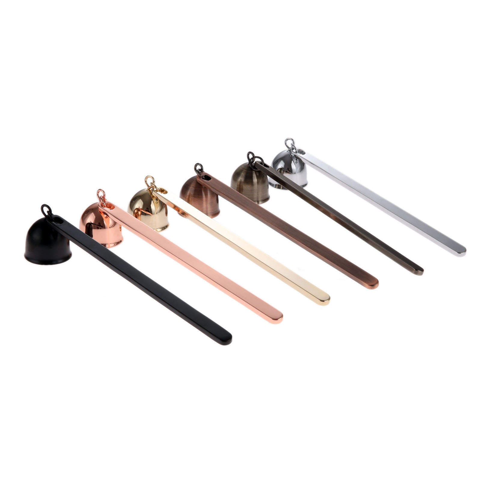 1pc rostfritt stål oljelampa kutter lock ljus veke trimmer släckt eld klocka form ljus snuffers ljus tillbehör 20*3cm