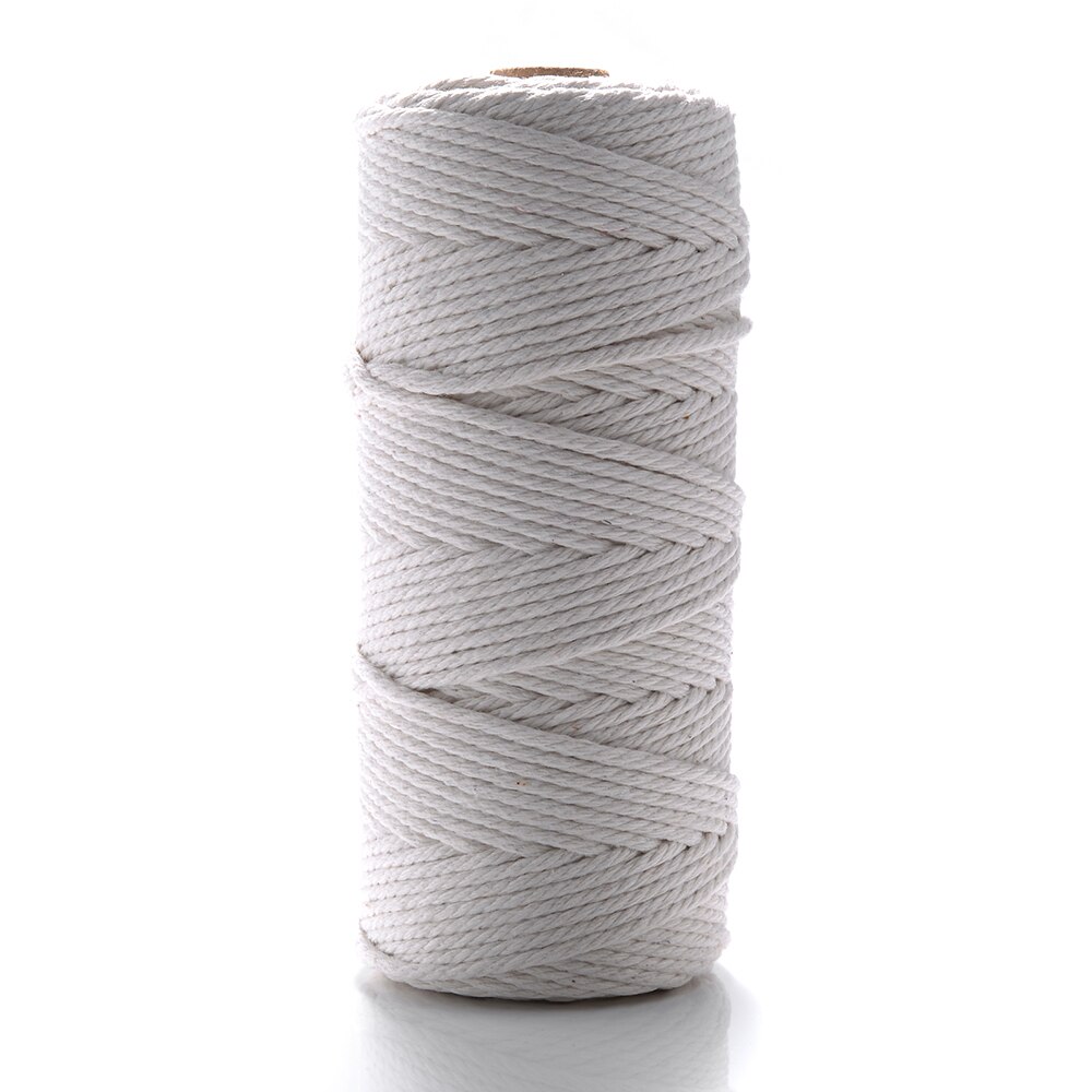1 2 3 4 5 6mm Natural Cotton Twisted Rope Macrame Cotton Cord Twine String DIY Craft Making Tassel Knitting Thread( not 1 roll): 3mm X 10meters