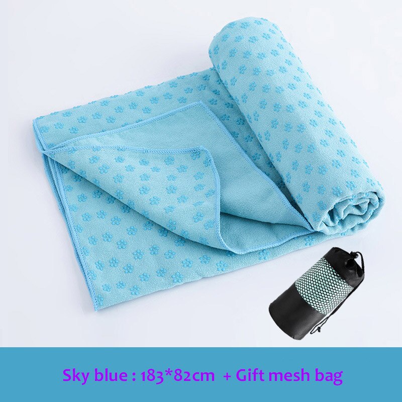 Esterilla de Yoga antideslizante de microfibra para Pilates, cubierta interior de Fitness, mantas con bolsa de malla gratis, 183x82cm/72 &#39;&#39;x 32&#39;&#39;: Azul cielo