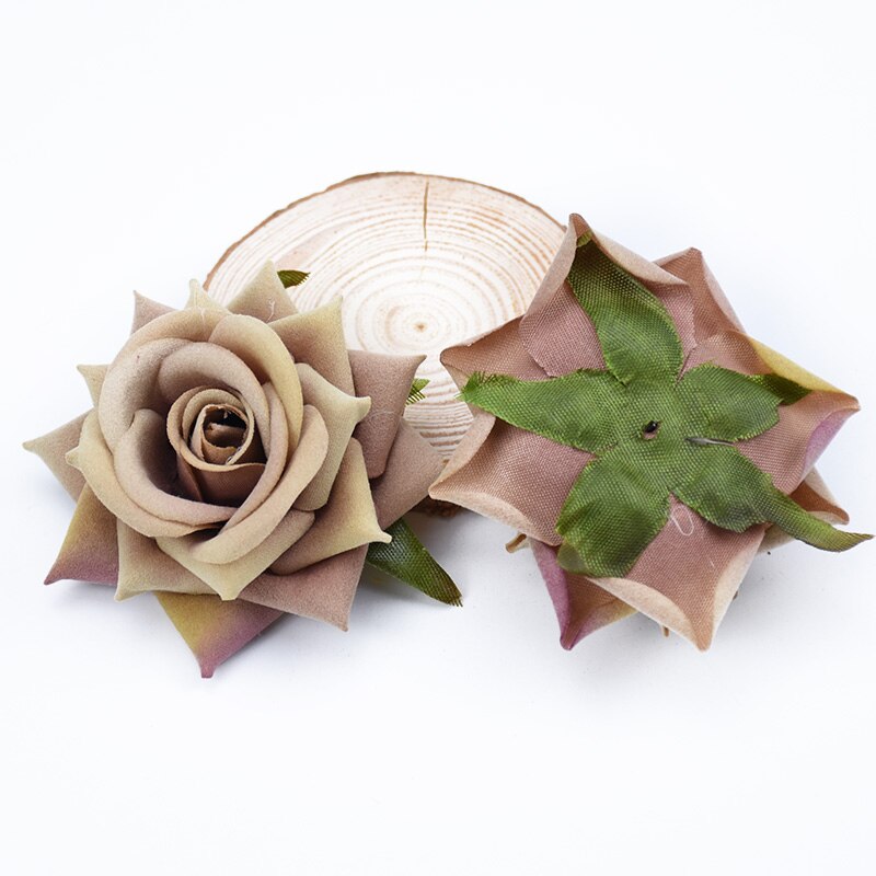 100 stk flannel roser silke blomster væg kunstige planter hjem bryllup dekoration diy scrapbog slik æske broche foto rekvisitter: 8