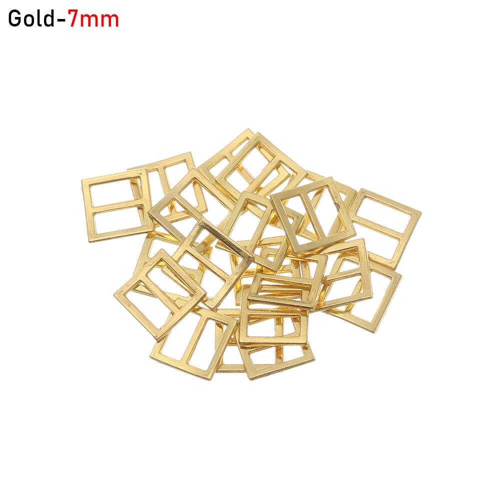 Hebilla de cinturón trideslizante para DIY para muñecas bolsas de ropa, Mini hebillas, botones, Diy para muñecas, accesorios de ropa, 20/40 Uds.: Gold - 7 mm / 20 Pcs