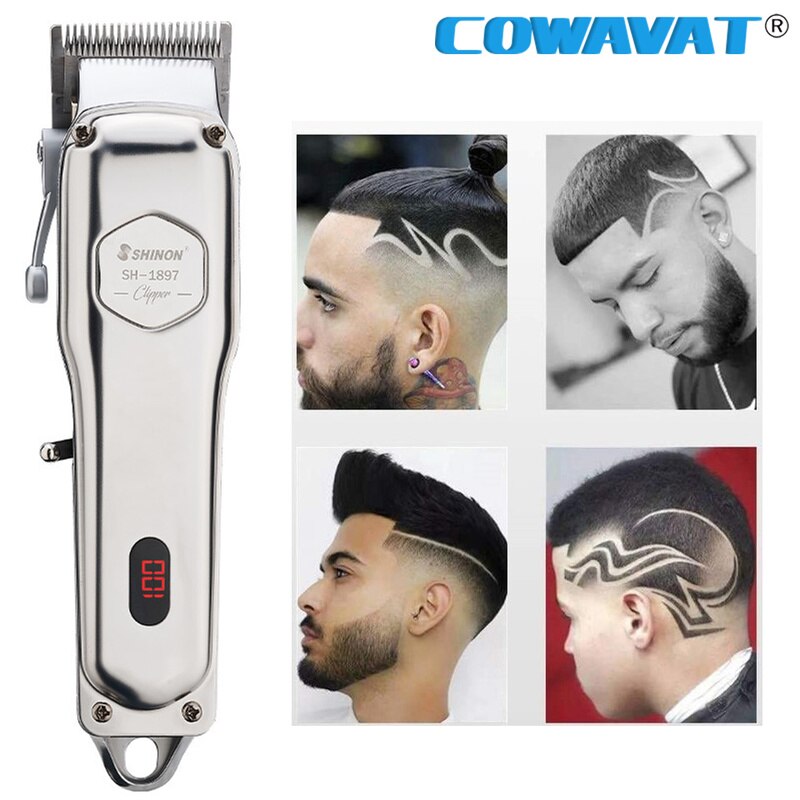 All-metal Barber Hair Clipper Electric Hair Trimmer Men Cordless Haircut Beard Shaver Magic Machine Rechargeable