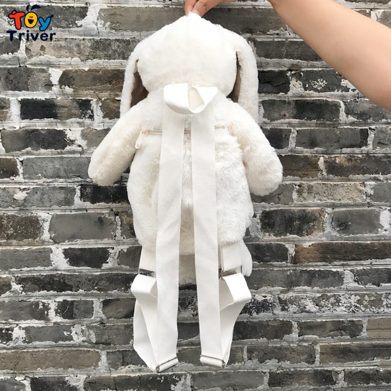 Kawaii Japanese White Rabbit Bunny Backpack School Shoulder Bag Plush Toy Kids Children Girls Girlfriend Student Birthday