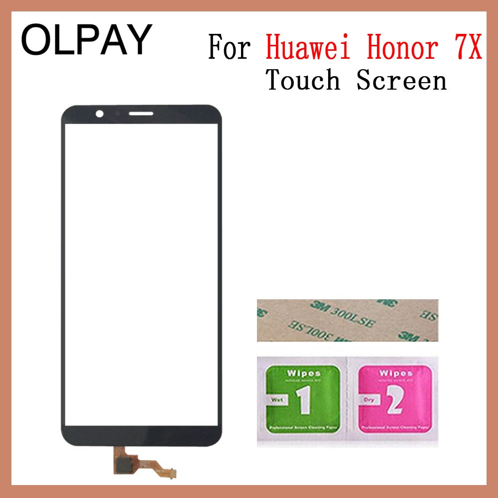 5.93 ''Touch Screen Voor Huawei Honor 7X Touch Screen Glas Digitizer Panel Lens Sensor Glas Tools Gratis Lijm En doekjes: Black No Tools