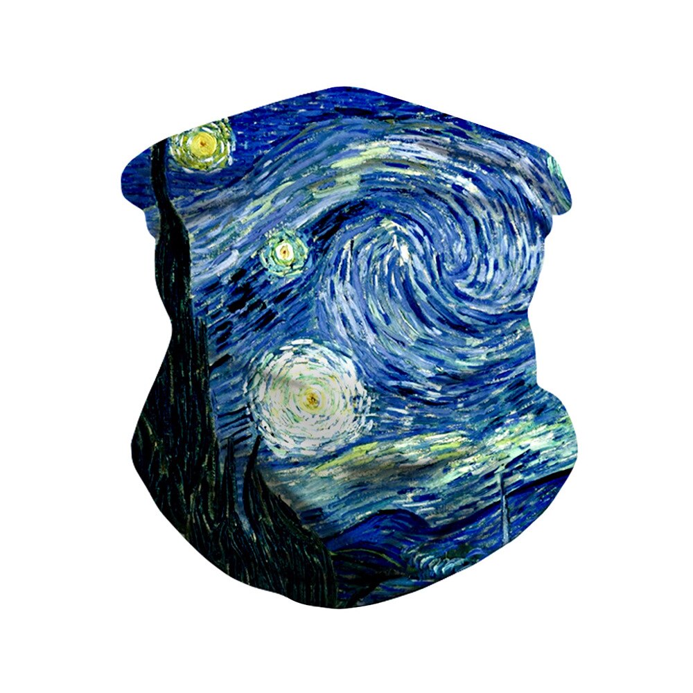 Bandana multidireccional para exteriores para hombre y mujer, bufanda con estampado 3D de cielo estrellado, escalada, senderismo, ciclismo, pesca, protección a prueba de viento para Halloween: BXHA034