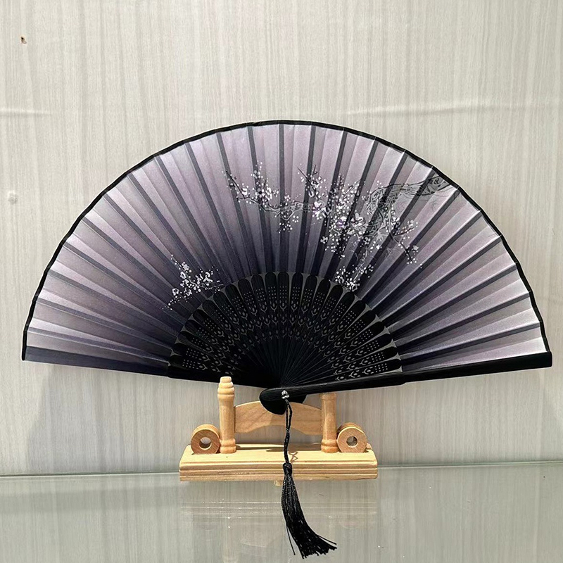 Abanico Manual con motivos de boda, disfraz antiguo, abanicos de mano plegables de estilo chino, , abanico de mano plegable de madera: Verde claro