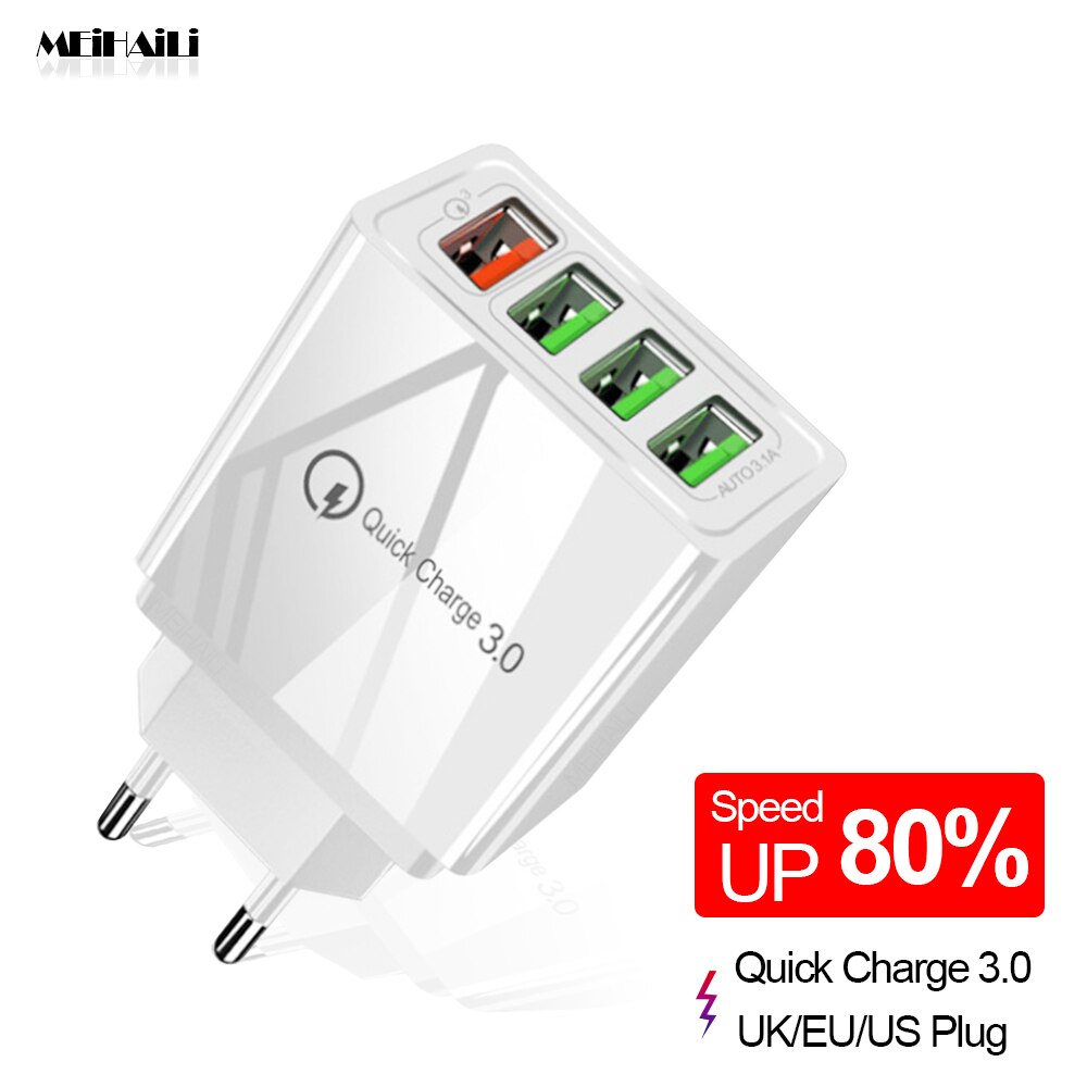 USB Charger Quick Charge 3.0 Fast Charging Charger Phone Adapter 36W Portable Wall Mobile Phone Charger EU US UK Plug For Tablet