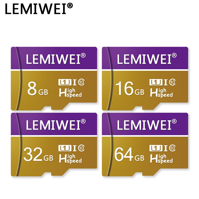 Lemiwei Geheugenkaart 8Gb 16Gb Klasse 10 Hoge Snelheid U1Purple Mini Tf Card 64Gb 32Gb Gouden kaart Voor Smartphone