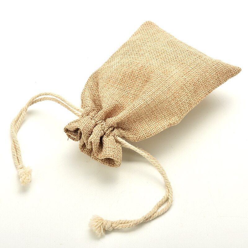 Natural Burlap Linen Jute Vintage Wedding Drawstring Favor Sack Bags lot