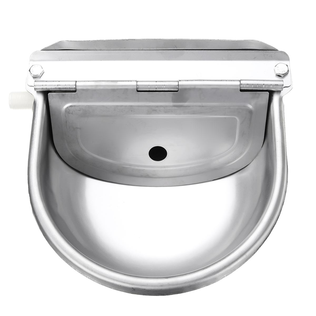 Stainless Steel With Drain Hole Drink Automatic Float Farming Trough Horse Cow Water Bowl Supplies Sheep Dog Pet Goat Cattle