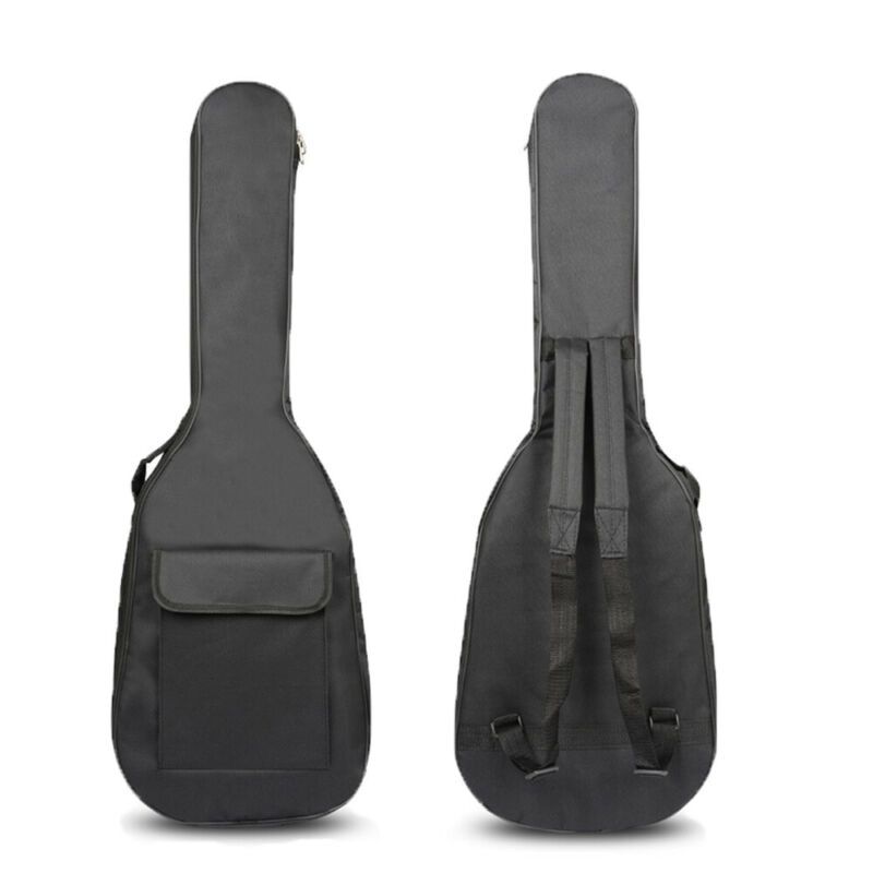 Doble stropper oxford polstret elektrisk bassgitar vesker soft case gig vanntett svart solid ryggsekk