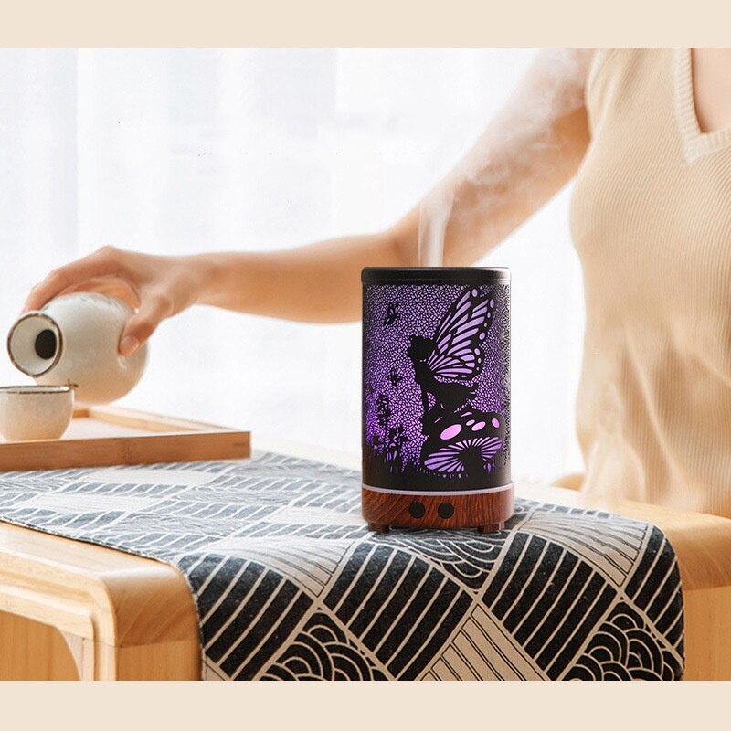Diffusore di olio essenziale di gufo creativo umidificatore ad ultrasuoni per aromaterapia ad aria 7 lampada a portato che cambia colore per diffusore casa ufficio
