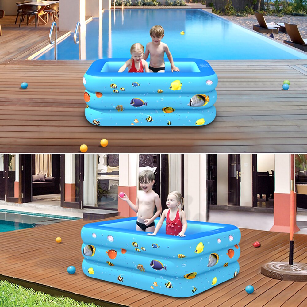 Piscine gonflable rectangulaire, pataugeoire, baignoire d'extérieur et d'intérieur, pour enfants, pour l'été