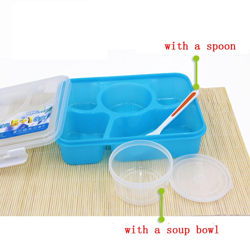Baby Kids Food Container Bento Video Show with Soup Bowl Children Dinnerware School Portable Food Storage Container
