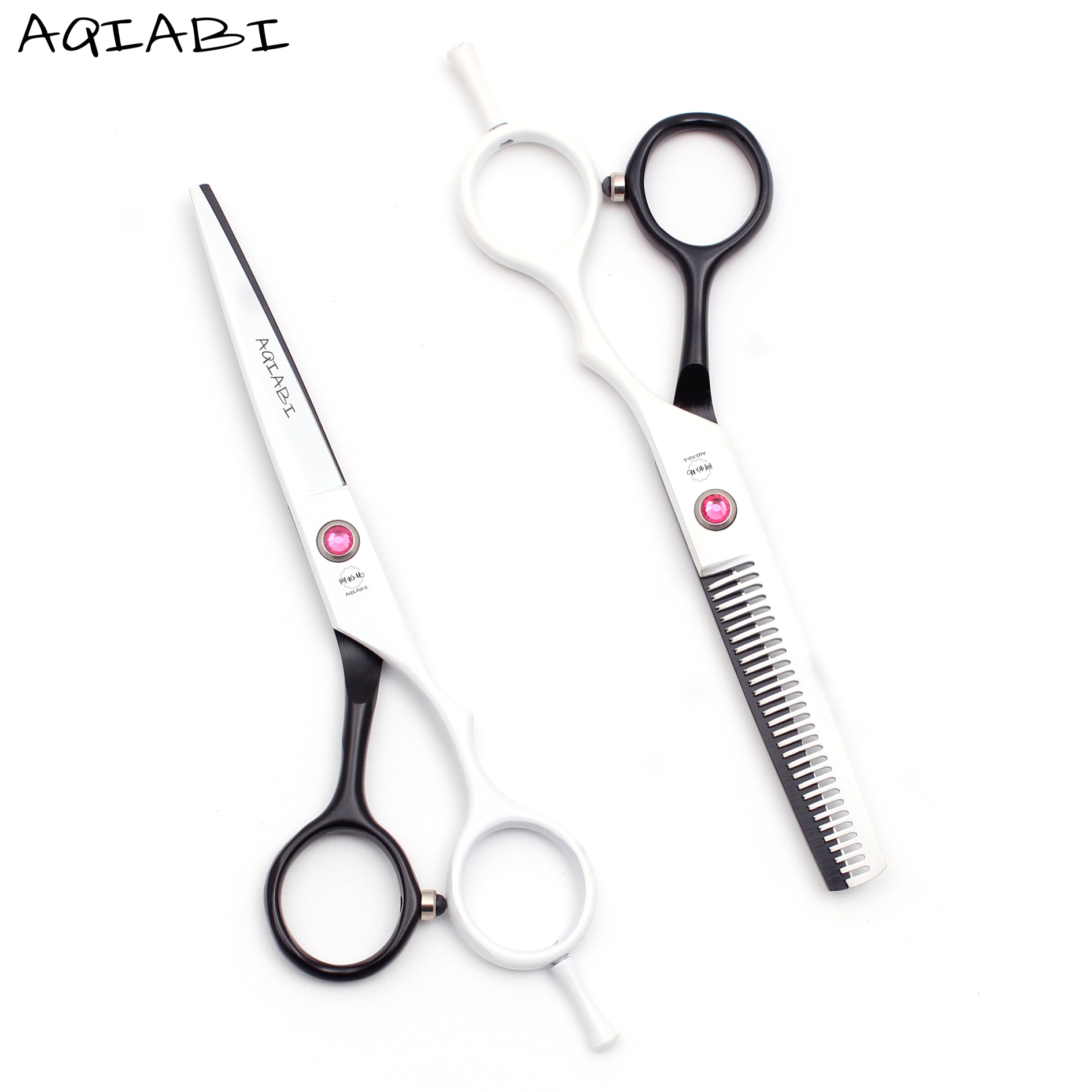 5.5" AQIABI Hair Cut Hairdressing Scissors 440C Thinning Scissors Barber Shears Hair Scissors A1013