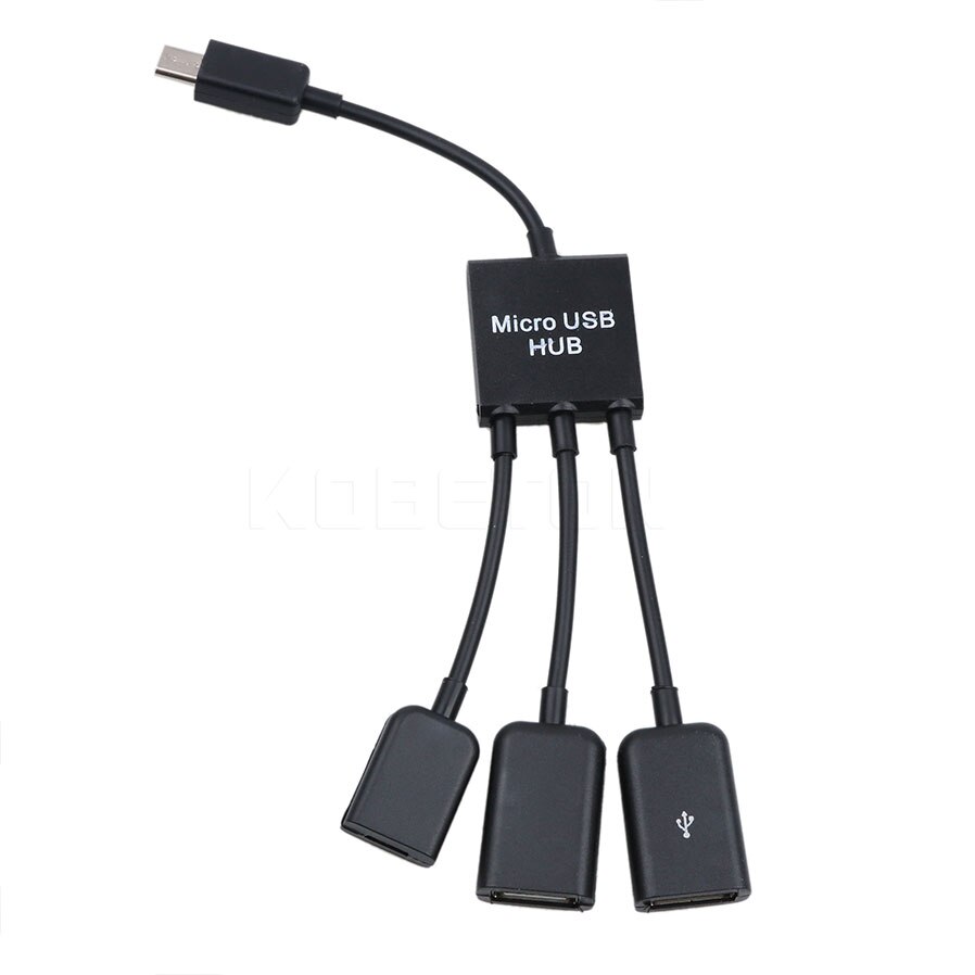 Kebeteme 3 in 1 mannelijke naar vrouwelijke dubbele micro usb 2.0 host otg hub adapterkabel usb splitter voor samsung