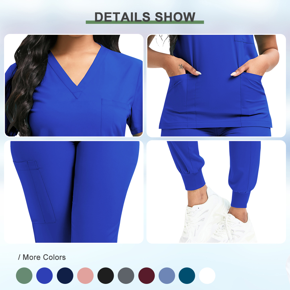 Uniforme de limpieza para mujer, Top exfoliante de enfermería, pantalones, traje médico, Ropa de Trabajo de niñera pediátrica, bata quirúrgica para quirófano,