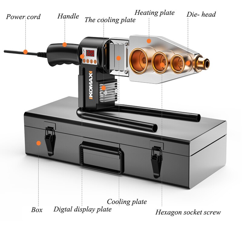 220V Electric Welding Tool Household Water Pipe Soldering Fuser PPR Tube Welding Machine 63