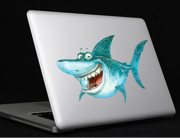 Three Ratels QC165 Funny shark wall stickers for bathroom Happy shark wall stickers for children