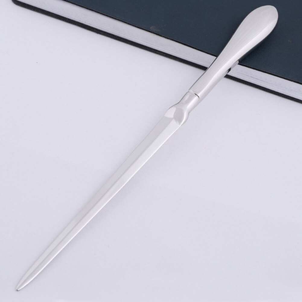 Solid Slitter Letter Opener  Hand Stainless Steel Office Lightweight Universal Cutter Envelope Practical School Silver