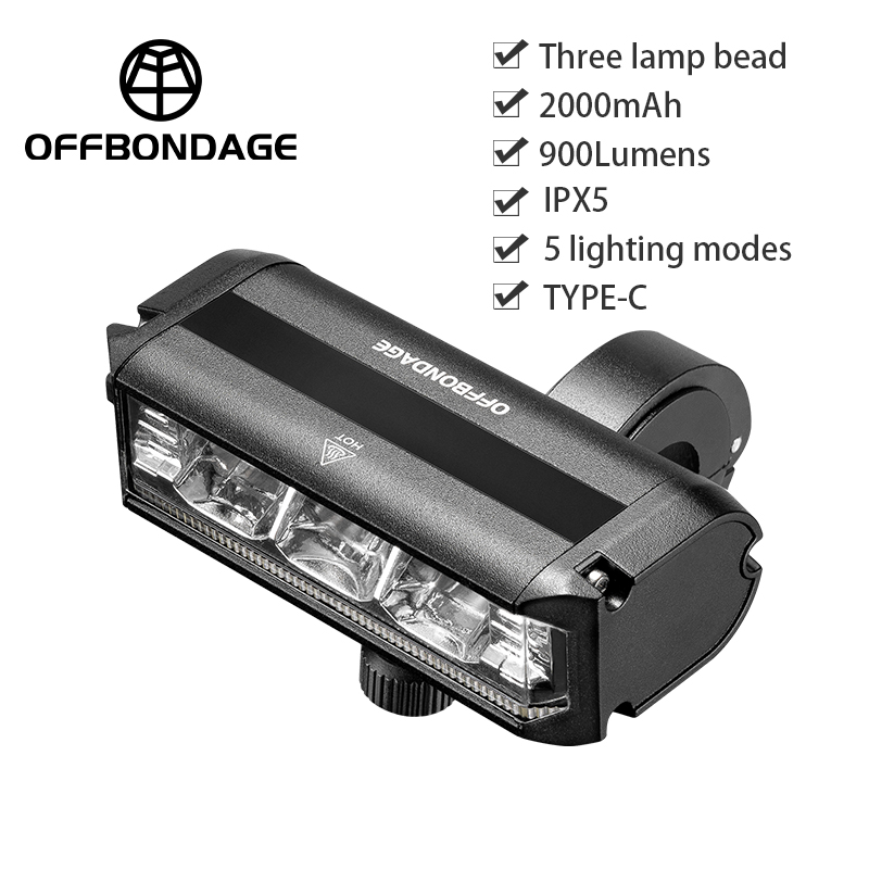 OFFBONDAGE Bicycle Light Front Bike Light 8000mAh Waterproof Flashlight USB Charging MTB Road Cycling Lamp Accessories: WHITE