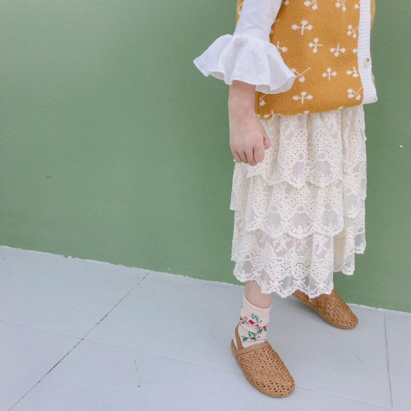 3234 fjederpigs nederdel pigeblonder nederdel kage nederdel koreansk prinsesse nederdel med høj talje