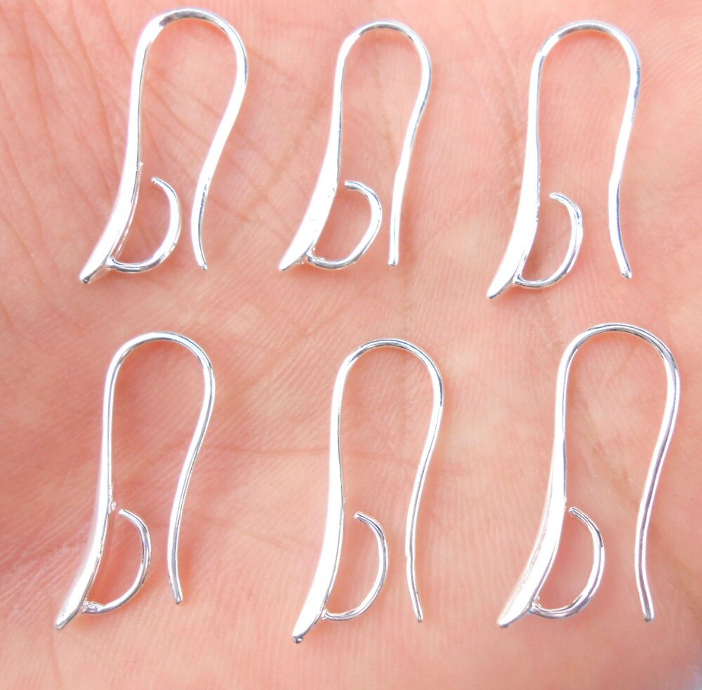 Gratis 10 ST Batch 925 Zilveren Sieraden Accessoires Haak Oorbellen Gesp Oorbellen voor Crystal Kralen Verbinding Accessoires