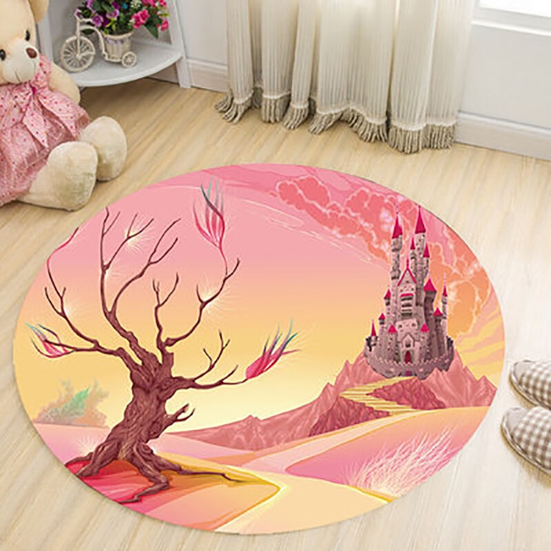 Mooie ronde ijsjes tapijt cartoon bedrukt badmat huishoudelijke woonkamer meisjes slaapkamer tapijten decoratie
