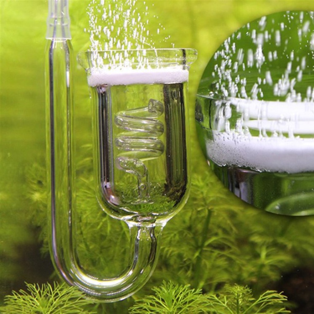 1Pcs Glas CO2 Diffuser W/U-vorm Verbindingsbuis Voor Aquarium Geplant Tank