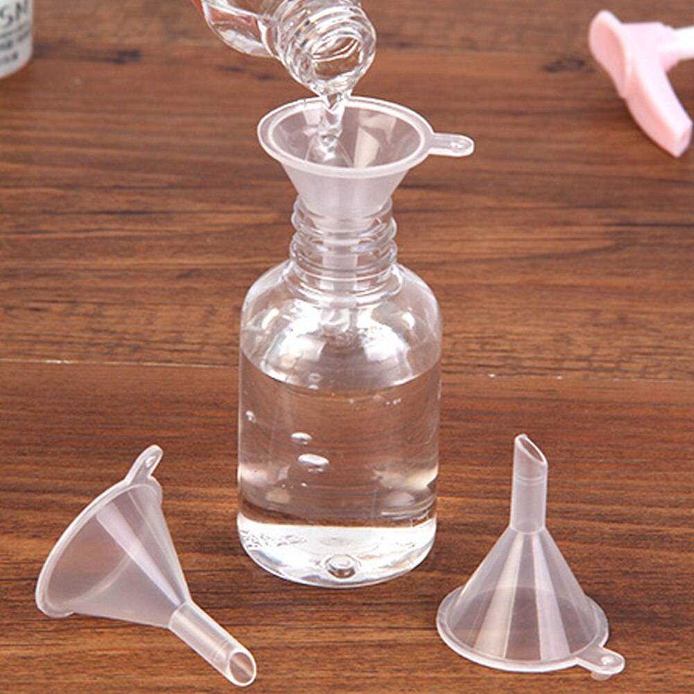 Embudo de plástico líquida pequeña presentación transparente de la botella de la herramienta de cocina claro embudo para líquidos distribución cocina botella para Perfume con aceite