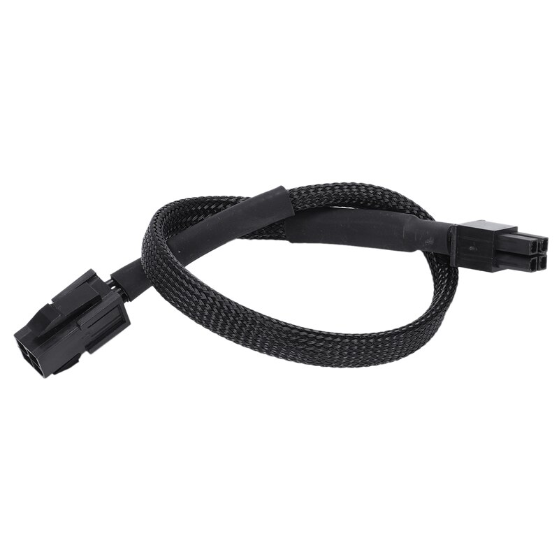 Sleeved ATX 4 Pin P4 Male to ATX P4 Female CPU Power Extension Cable Black